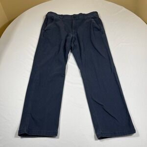 CAT Caterpillar Work Pants Mens 34x30 Navy Blue Gray Canvas Utility Stretch